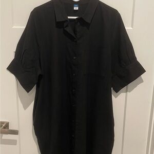 Old Navy Women’s Black Short Sleeve Button Down Dress